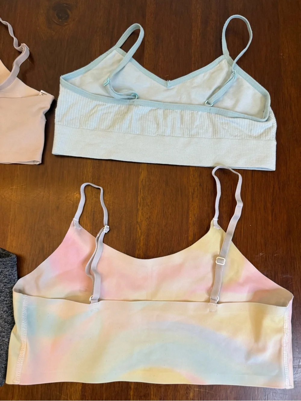 Girls’ Seamless Bralette Collection - blue, tan, Pastel Tie-Dye, Light Blue